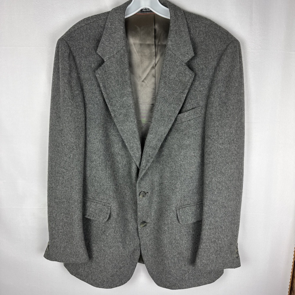 Mens J G Hook Soft Camel Hair Blend Brown/ Gray Harringbone Blazer Size 42 Reg
